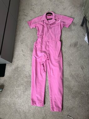 Big Bud Press Pink Short-Sleeve Utility Jumpsuit